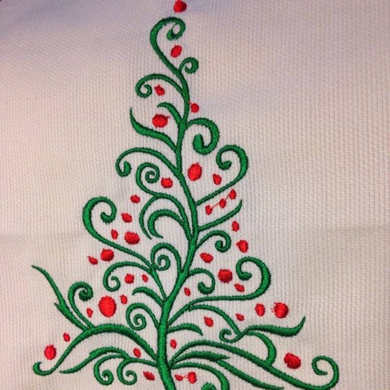 Decorative Christmas Tree Embroidery Design image 2