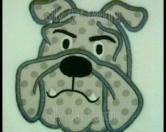 Bulldog Applique Embroidery Design