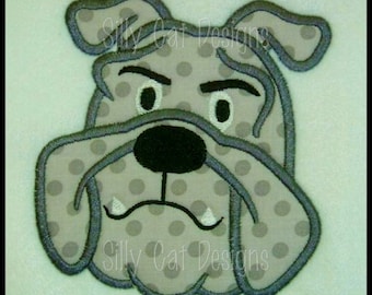 Bulldog Applique Embroidery Design