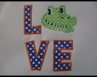 Gator Love Applique Machine Embroidery Design