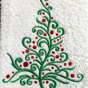 Decorative Christmas Tree Embroidery Design image 1