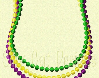 Mardi Gras Pearl Necklace 2 Embroidery Design