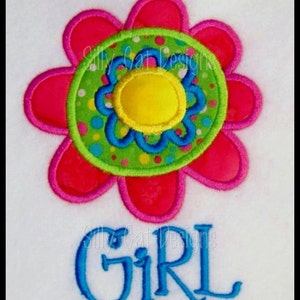 Flower Girl Applique Machine Embroidery Design