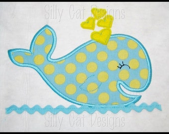 Girl Whale Applique Design