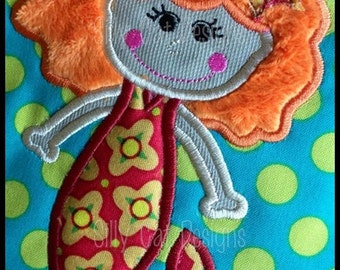 Mermaid Girl Applique Machine Embroidery Design