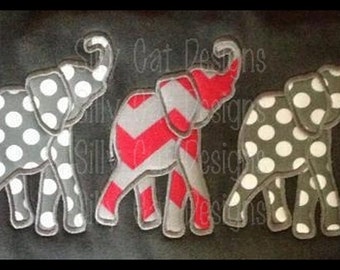 Elephant Trio Applique Embroidery Design