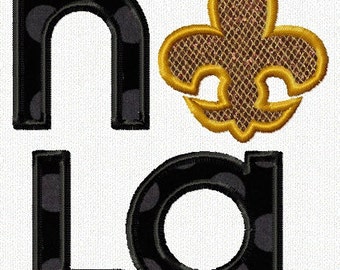 NOLA Fleur De Lis Applique Machine Embroidery Design