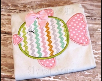 Heart Fishy Applique Design