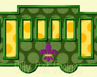 New Orleans Street Car with Fleur De Lis Applique Design