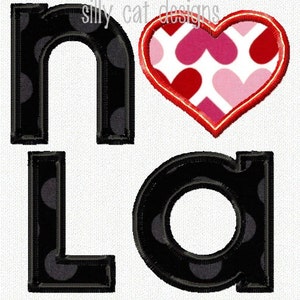 NOLA Love Applique Machine Embroidery Design
