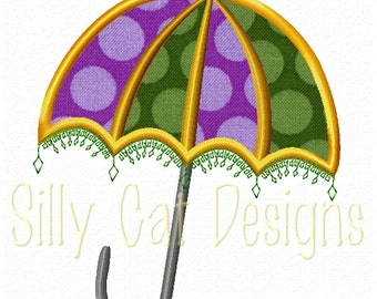 Mardi Gras Umbrella Applique Design
