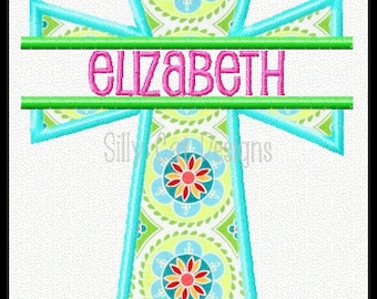 Split Cross Applique Machine Embroidery Design