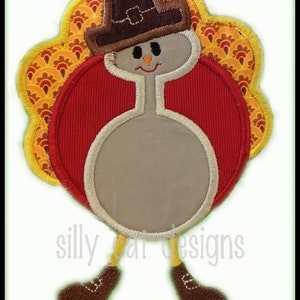 Turkey with Hat Applique Embroidery Design