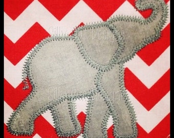 Zig Zag Elephant Applique Embroidery Design