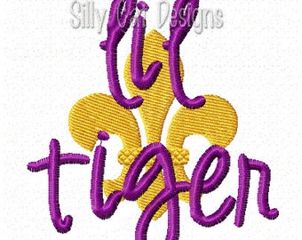 Lil tiger Fleur De Lis Embroidery Design