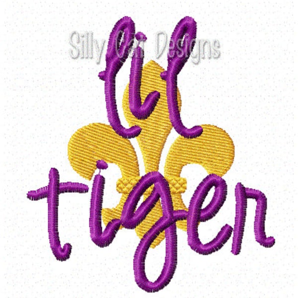 Lil tiger Fleur De Lis Embroidery Design