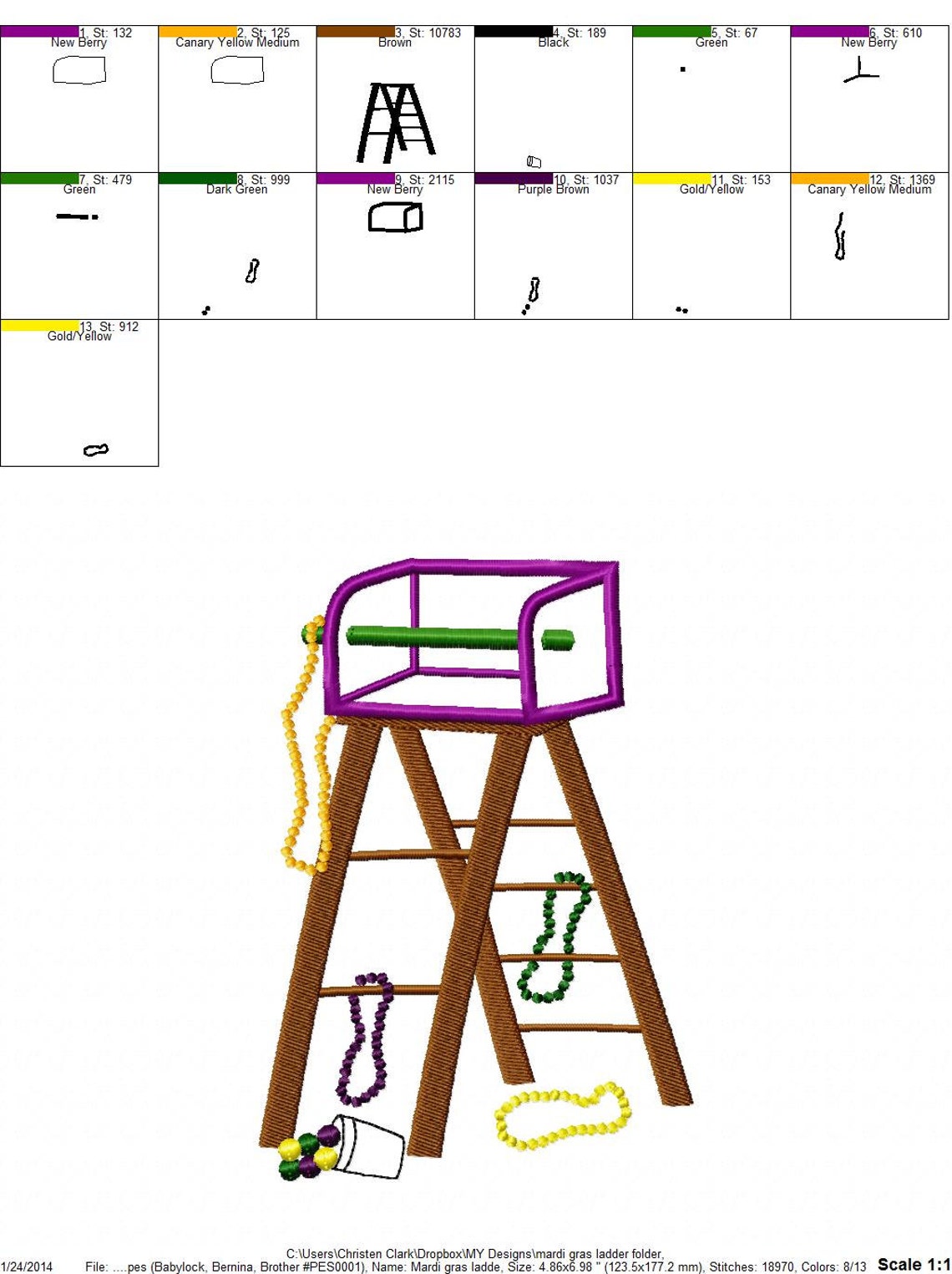 mardi gras ladder diy