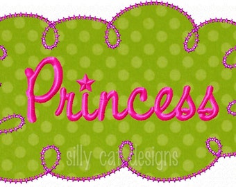 Princess Frame Applique  Embroidery Design
