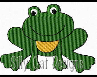 Frog Mini Fill Stitch Embroidery Design