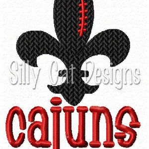 Cajuns Football Fleur De Lis Embroidery Design