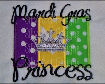 Mardi Gras Princess Applique Design