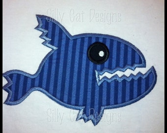 Piranha Fish Applique Design