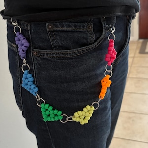Pride Belt Chain Kandi Rainbow Hearts