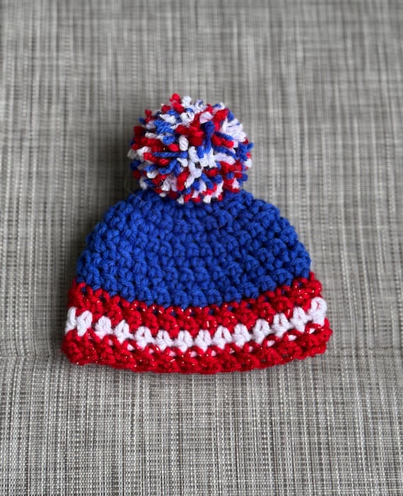 Handmade Buffalo Bills Mafia Crochet Baby Hat in NFL, 716 Buffalo