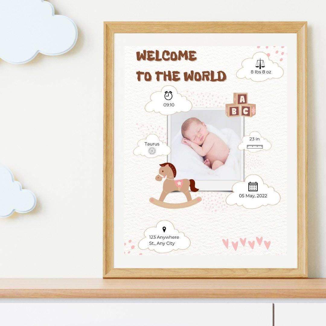 Personalized Baby Birth Stats Poster – Welcome to the World Newborn ...
