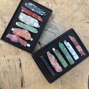 Stone tie clip - jasper tie clip/ turquoise tie clip/ colorful stone tie bar