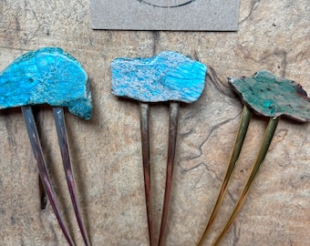 Turquoise Jasper Stone Hair Fork: Boho Hair Accessory