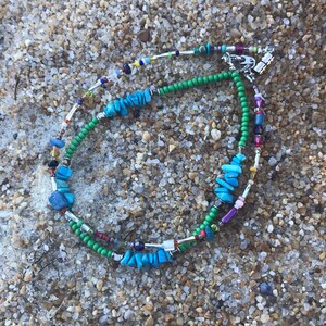 Turquoise & green boho anklet / seed bead anklet/ beach jewelry/ summer accessories