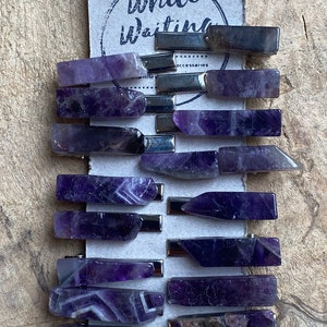 Purple Stone hair clip/ amethyst hair clip/ druzy hair clip/ hair accessory / raw stone hair clip/ boho hair clip