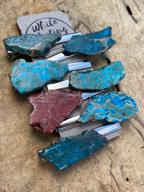 Boho Jasper Stone Hair Clip - Unique Alligator Clip  display picture 2