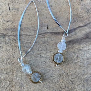 Aquamarine Sterling Silver Threader Earrings: Vintage Minimalist Style