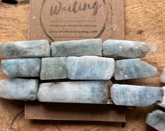 Aquamarine  Stone Hair barrette: 3 or 4 inch  Boho Alligator Clip