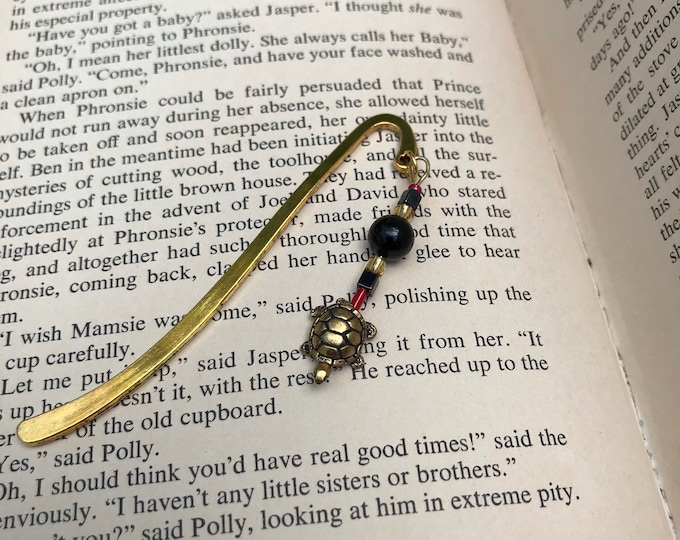 Maryland terrapin turtle charm bookmark/ brass turtle charm bookmark / Maryland gifts for readers
