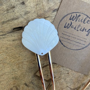 Seashell Hair Fork: Gold Tone Beach Hair Pin