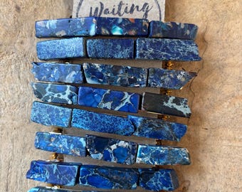 Navy Blue Stone Hair Barrette: Lapis Lazuli Style Druzy Clip