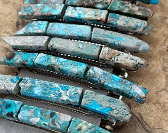 Extra Large Turquoise Stone Hair Barrette: Aqua Druzy Clip (4 Inch)