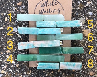 Amazonite & Aventurine Stone Hair Clip: Boho Alligator Clip