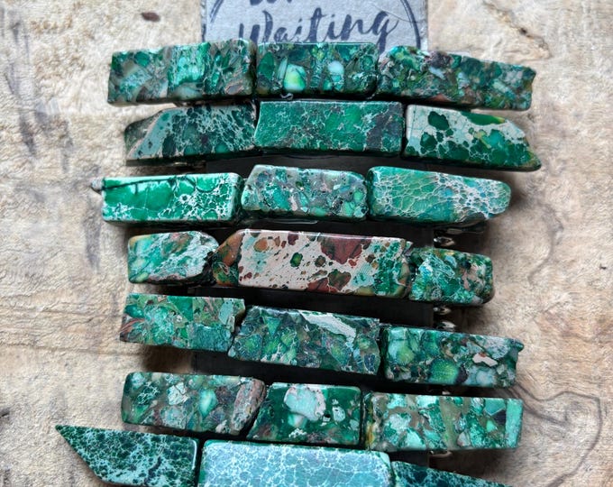Green Jasper Stone Hair Barrette: Boho Hair Clip