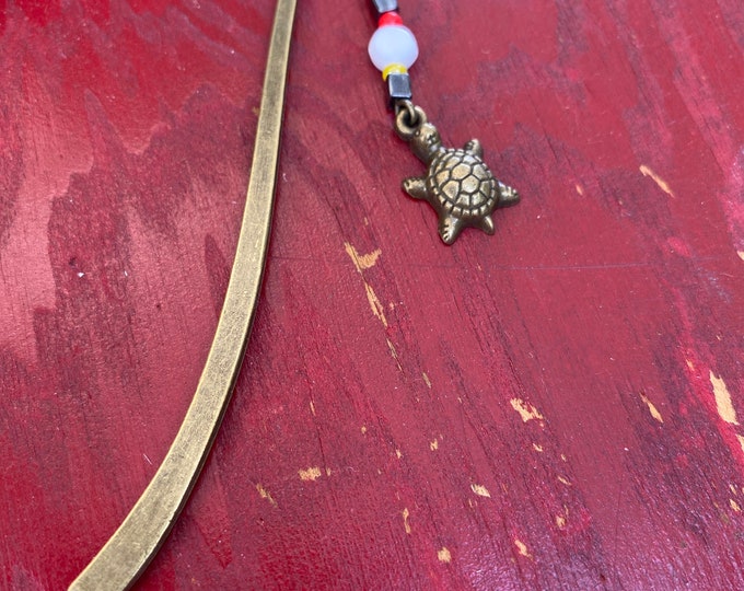 Maryland terrapin turtle charm bookmark/ brass turtle charm bookmark / Maryland gifts for readers