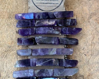 Amethyst Stone Barrette: Raw Purple Crystal Hair Clip, Boho Accessory