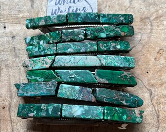 Emerald Green Stone Hair Barrette: 4-Inch Druzy Hair Clip