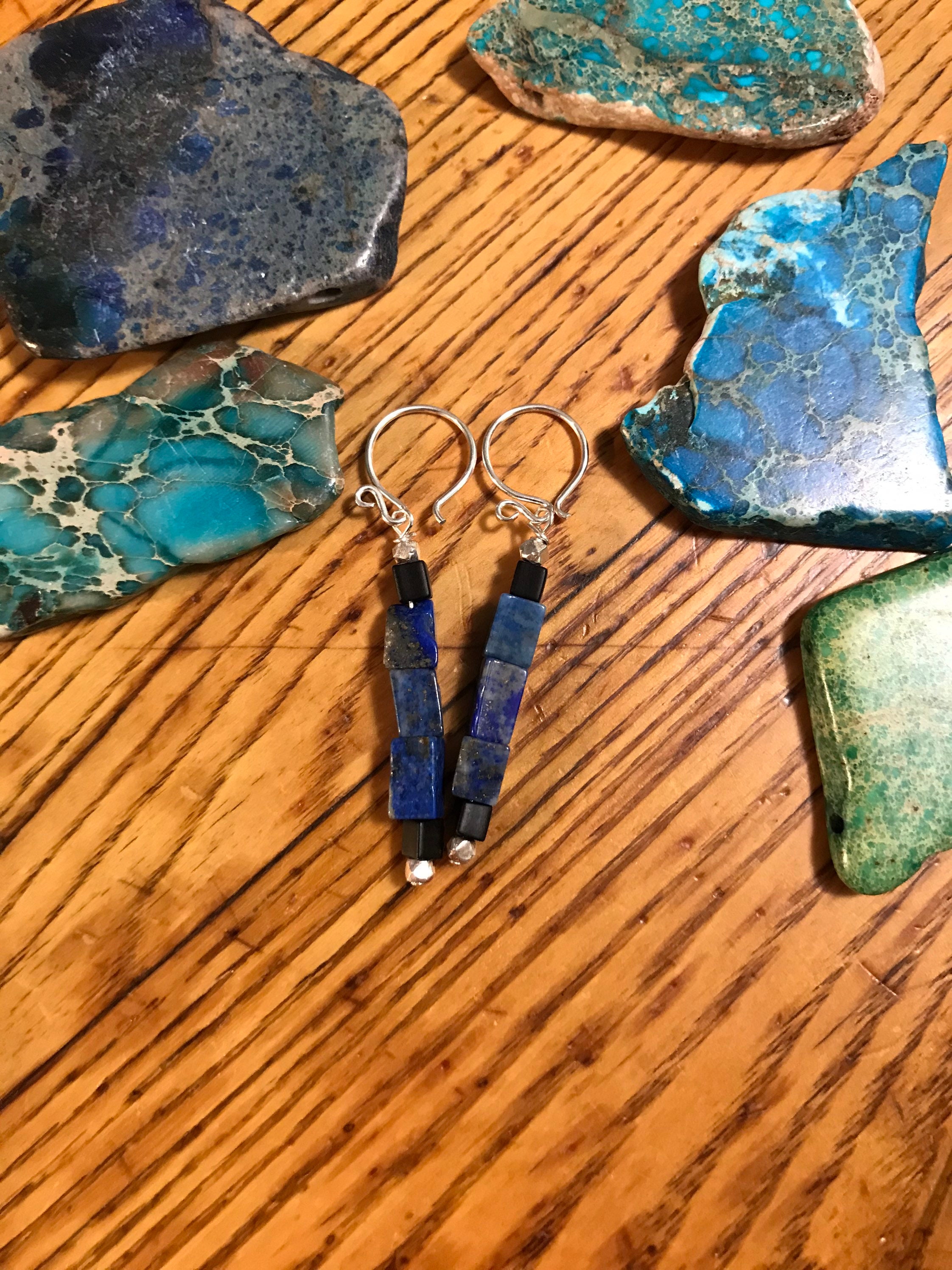 Blue Stone Hoop Earrings | Sylvia Toledano