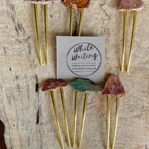 Dyed Jasper Stone Hair Fork: Boho Hair Pin