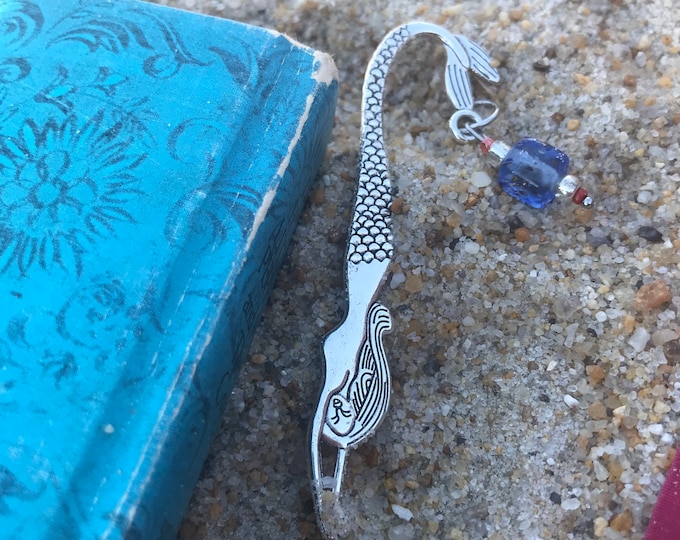 Mermaid charm bookmark/ pewter dragon charm bookmark / fictional gifts for readers