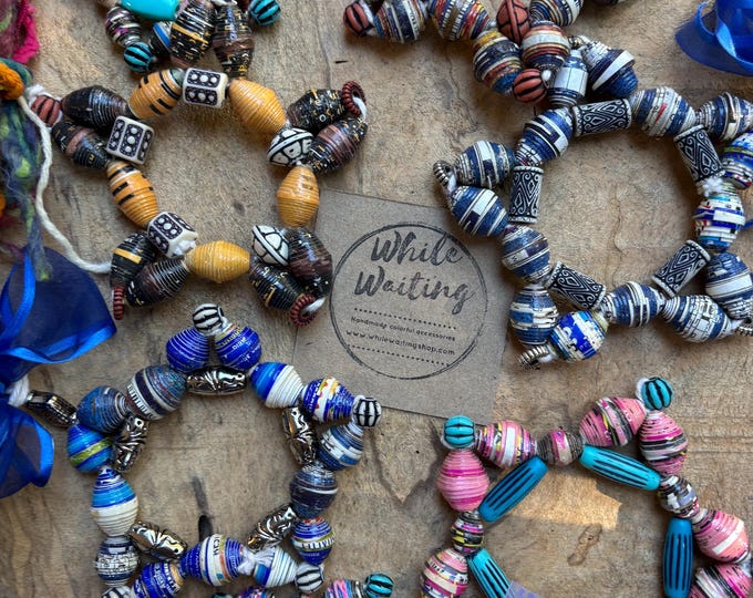 paperbead star ornaments- bohemian ornament