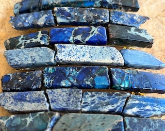 Navy Blue Stone Hair Barrette: Lapis Lazuli Style Druzy Clip